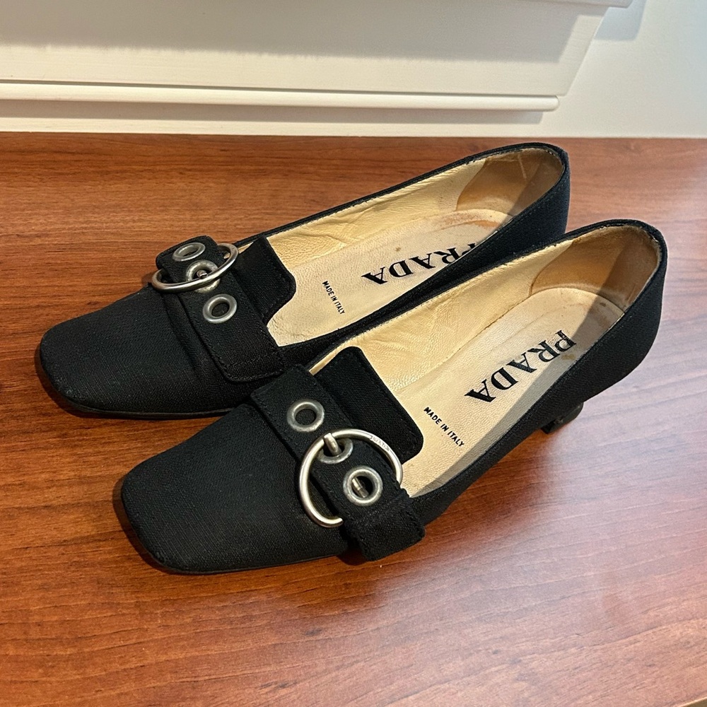 CLEARANCE: PRADA Dark Navy Fabric Shoes